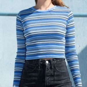 Brandy Melville blue cropped long sleeved top